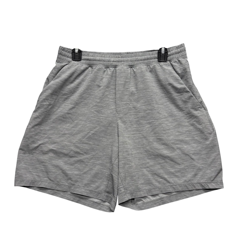Lululemon Pace Breaker Linerless 7" Shorts Mens L Grey Heathered Athletic Gym